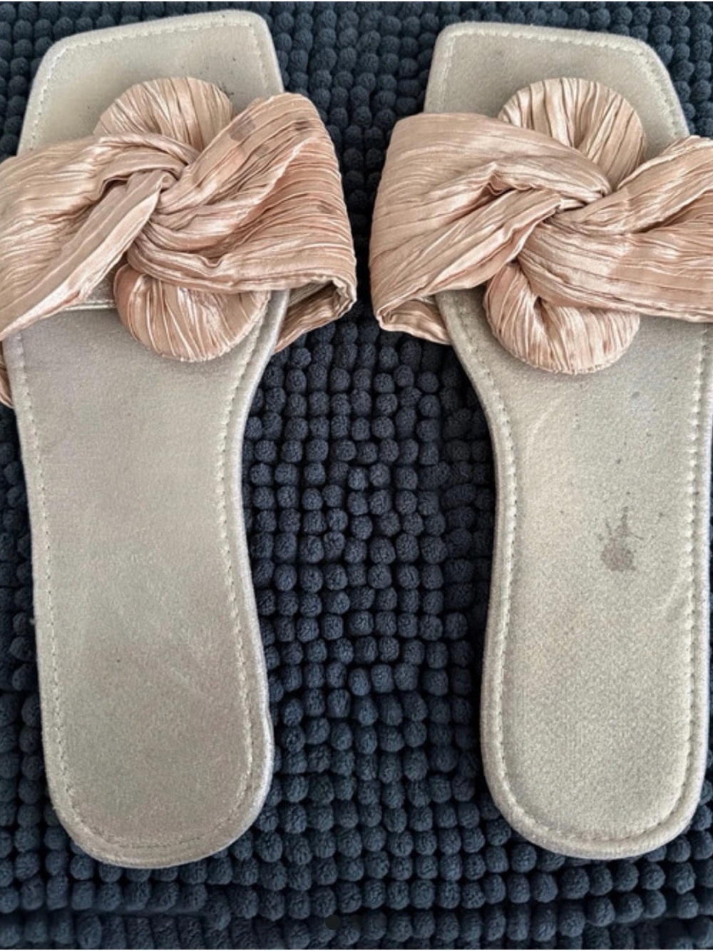 SHEIN Blush Knotted Slide Sandals